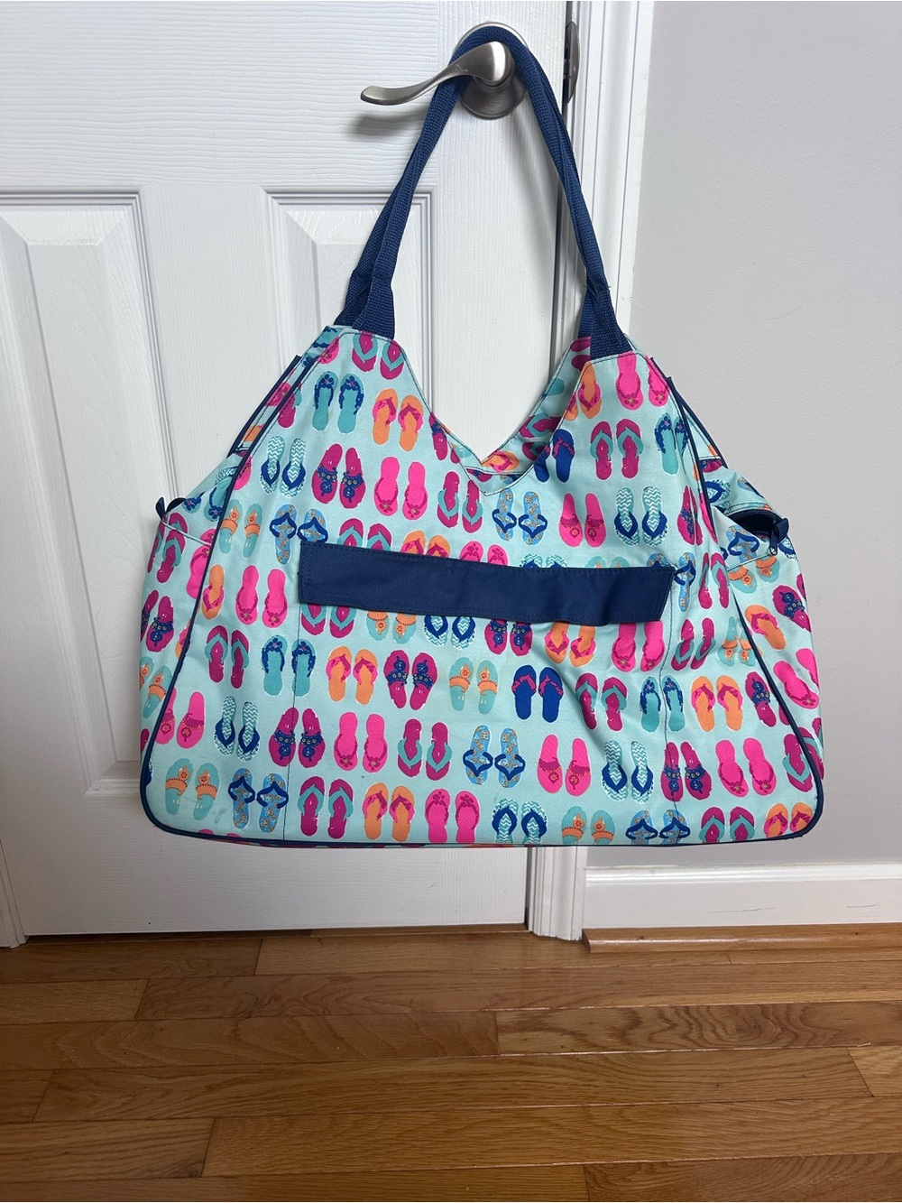Women’s Flip-Flop Print Tote Bag in Aqua